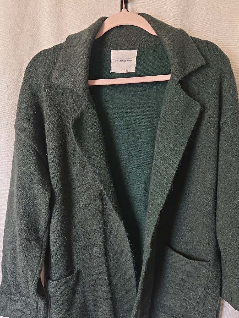 Thread & Supply Forest Green Open Cardigan